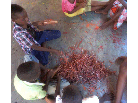 atelier de bogolan a Bobo Dioulasso à la Soupape Ailée