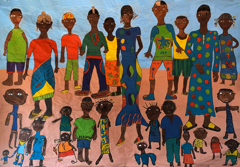 fresque des enfants de Bobo Dioulasso
