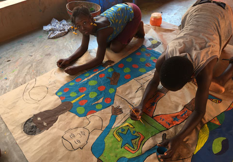 fresque des enfants de Bobo Dioulasso