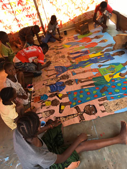 fresque des enfants de Bobo Dioulasso