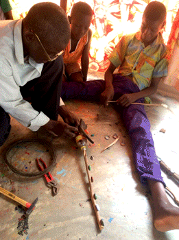 atelier de sculpture en récup